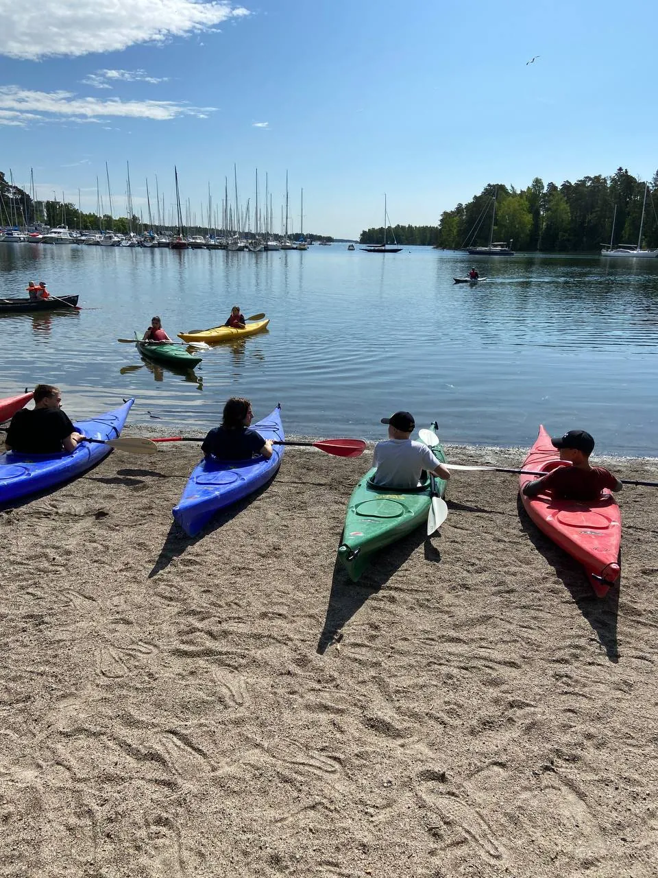 Kayaks on the beach