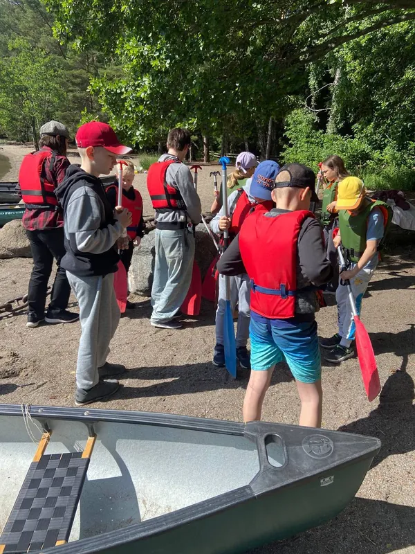 Putting on life jackets