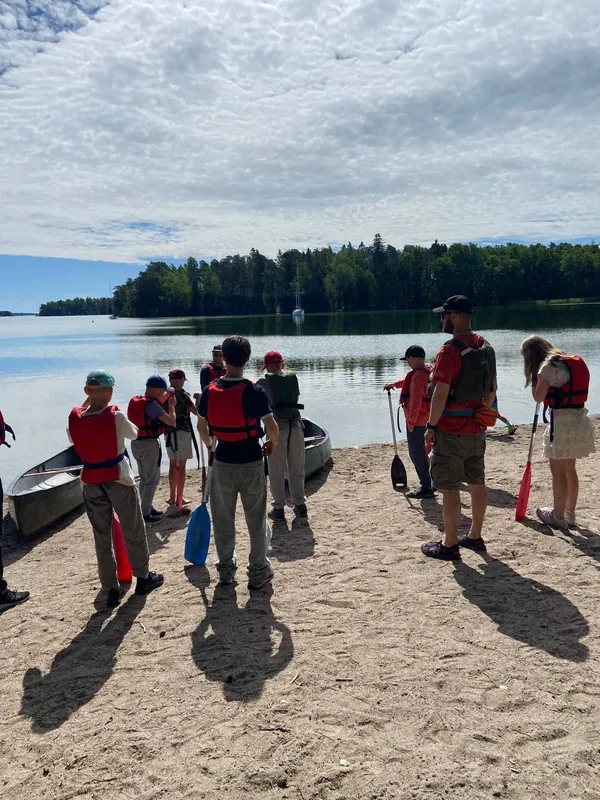 Getting ready to go canoeing