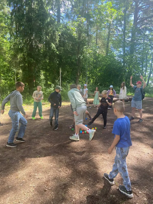 Outdoor games in the forest
