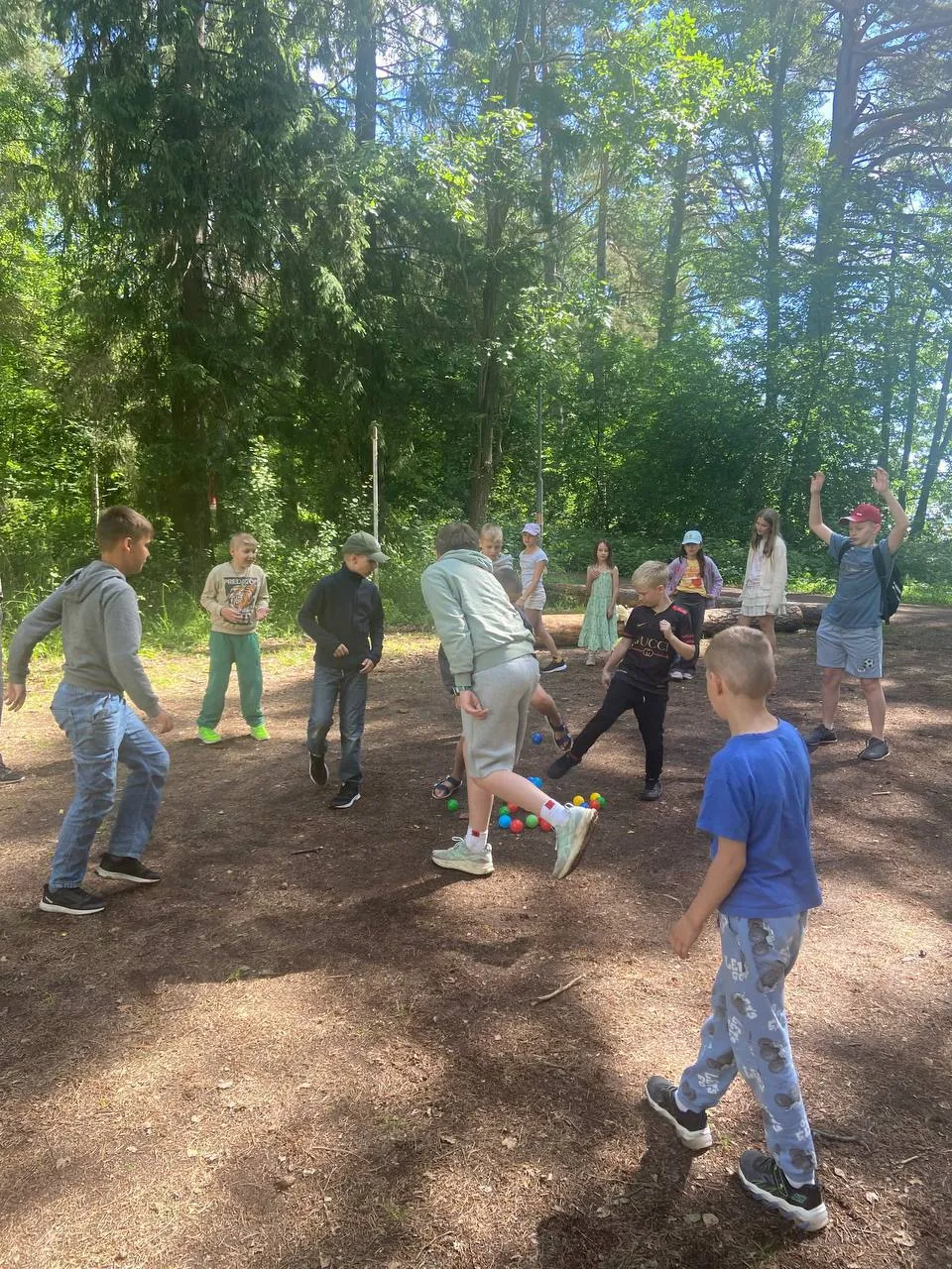 Outdoor games in the forest
